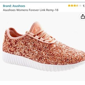 Rose Gold Sparkle tennis shoes